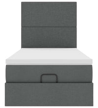 Ottoman-Bett mit Matratze & LEDs Dunkelgrau 100x200 cm Stoff