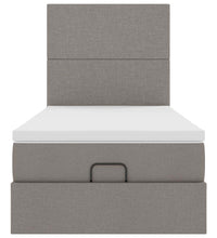 Ottoman-Bett mit Matratze & LEDs Taupe 100x200 cm Stoff