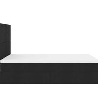 Ottoman-Bett mit Matratze & LEDs Schwarz 140x200 cm Stoff