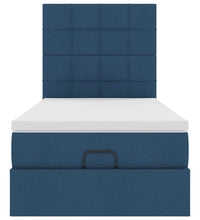 Ottoman-Bett mit Matratze & LEDs Blau 80x200 cm Stoff