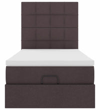 Ottomane Bett mit Matratze & LEDs Dunkelbraun 90x200 cm Stoff