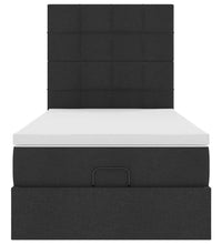 Ottoman-Bett mit Matratze & LEDs Schwarz 100x200 cm Stoff