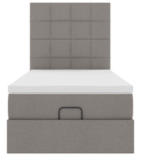 Ottoman-Bett mit Matratze & LEDs Taupe 100x200 cm Stoff