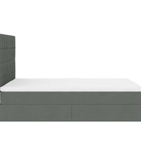 Ottoman-Bett mit Matratze & LEDs Dunkelgrau 140x200 cm Stoff