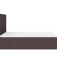 Ottoman-Bett mit Matratze & LEDs Dunkelbraun 140x200 cm Stoff