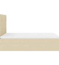 Ottoman-Bett mit Matratze & LEDs Creme 140x200 cm Stoff