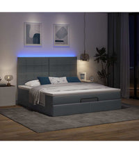 Ottoman-Bett mit Matratze & LEDs Dunkelgrau 180x200 cm Stoff