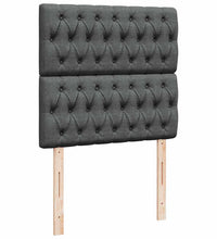 Ottomane Bett mit Matratze & LEDs Dunkelgrau 80x200 cm Stoff