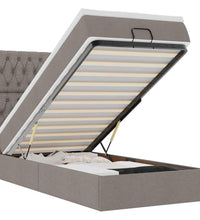 Ottoman-Bett mit Matratze & LEDs Taupe 80x200 cm Stoff