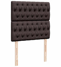 Ottoman-Bett mit Matratze & LEDs Dunkelbraun 90x190 cm Stoff