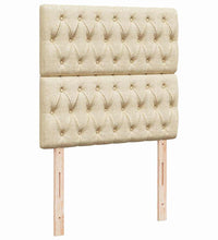 Ottoman-Bett mit Matratze & LEDs Creme 90x190 cm Stoff