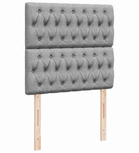 Ottoman-Bett mit Matratze & LEDs Hellgrau 100x200 cm Stoff