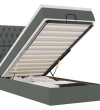 Ottoman-Bett mit Matratze & LEDs Dunkelgrau 100x200 cm Stoff