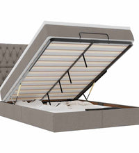 Ottoman-Bett mit Matratze & LEDs Taupe 140x200 cm Stoff