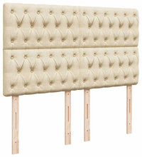 Ottoman-Bett mit Matratze & LEDs Creme 140x200 cm Stoff