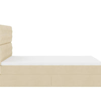 Ottoman-Bett mit Matratze & LEDs Creme 140x200 cm Stoff