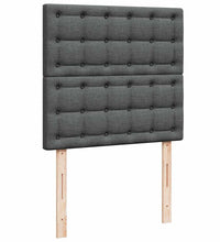 Ottomane Bett mit Matratze & LEDs Dunkelgrau 80x200 cm Stoff