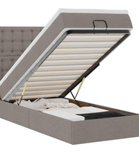 Ottoman-Bett mit Matratze & LEDs Taupe 80x200 cm Stoff