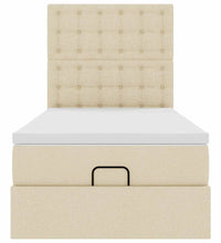 Ottoman-Bett mit Matratze & LEDs Creme 80x200 cm Stoff