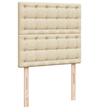 Ottoman-Bett mit Matratze & LEDs Creme 80x200 cm Stoff