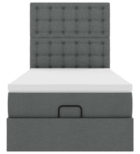 Ottoman-Bett mit Matratze & LEDs Dunkelgrau 90x190 cm Stoff