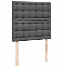 Ottoman-Bett mit Matratze & LEDs Dunkelgrau 90x190 cm Stoff