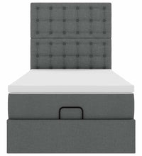Ottoman-Bett mit Matratze & LEDs Dunkelgrau 100x200 cm Stoff