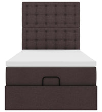 Ottoman-Bett mit Matratze & LEDs Dunkelbraun 100x200 cm Stoff