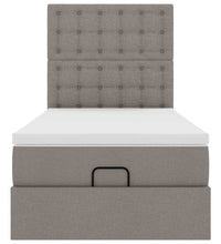 Ottoman-Bett mit Matratze & LEDs Taupe 100x200 cm Stoff