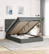 Ottoman-Bett mit Matratze & LEDs Dunkelgrau 140x200 cm Stoff