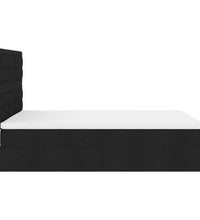 Ottoman-Bett mit Matratze & LEDs Schwarz 140x200 cm Stoff