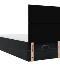 Ottoman-Bett mit Matratzen & LEDs Schwarz 80x200 cm Samt