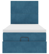 Ottoman-Bett mit Matratzen & LEDs Dunkelblau 80x200 cm Samt