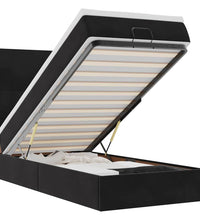 Ottoman-Bett mit Matratzen & LEDs Schwarz 90x190 cm Samt