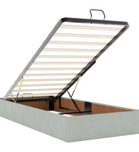 Ottoman-Bett mit Matratzen & LEDs Hellgrau 100x200 cm Samt