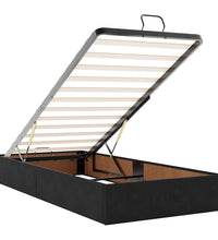 Ottoman-Bett mit Matratzen & LEDs Schwarz 100x200 cm Samt