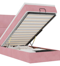 Ottoman-Bett mit Matratzen & LEDs Rosa 100x200 cm Samt