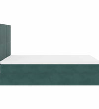 Ottoman-Bett mit Matratzen & LEDs Dunkelgrün 140x200 cm Samt