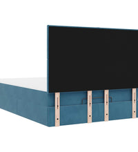 Ottoman-Bett mit Matratzen & LEDs Dunkelblau 140x200 cm Samt