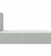 Ottoman-Bett mit Matratzen & LEDs Hellgrau 80x200 cm Samt