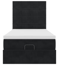 Ottoman-Bett mit Matratzen & LEDs Schwarz 80x200 cm Samt