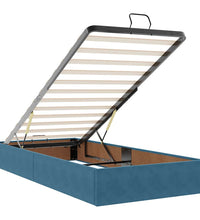 Ottoman-Bett mit Matratzen & LEDs Dunkelblau 90x190 cm Samt