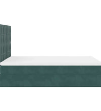 Ottoman-Bett mit Matratzen & LEDs Dunkelgrün 140x200 cm Samt
