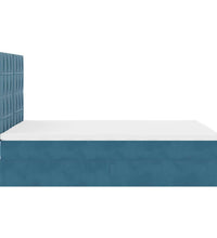 Ottoman-Bett mit Matratzen & LEDs Dunkelblau 140x200 cm Samt