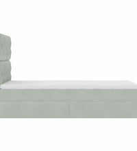 Ottoman-Bett mit Matratzen & LEDs Hellgrau 80x200 cm Samt
