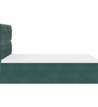 Ottoman-Bett mit Matratzen & LEDs Dunkelgrün 140x200 cm Samt