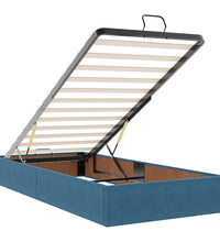 Ottoman-Bett mit Matratzen & LEDs Dunkelblau 80x200 cm Samt