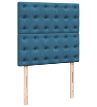 Ottoman-Bett mit Matratzen & LEDs Dunkelblau 80x200 cm Samt
