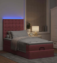 Ottoman-Bett mit Matratzen & LEDs Rosa 90x200 cm Samt