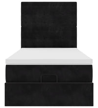 Ottoman-Bett mit Matratzen & LEDs Schwarz 100x200 cm Samt